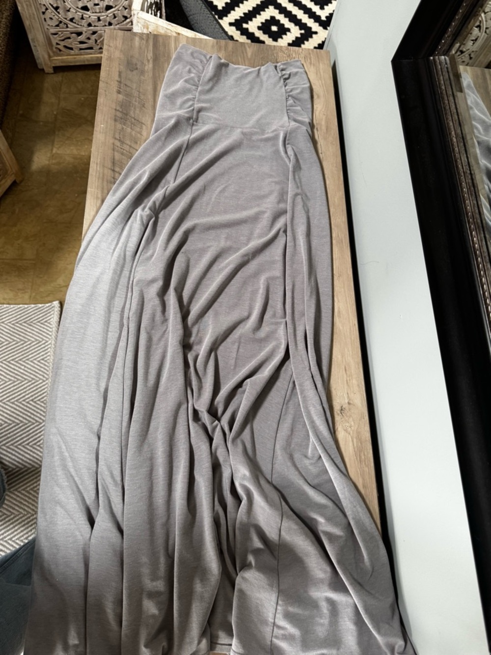 Athleta Strapless Gray Ruched Bodice Maxi Dress - Picture 2 of 12